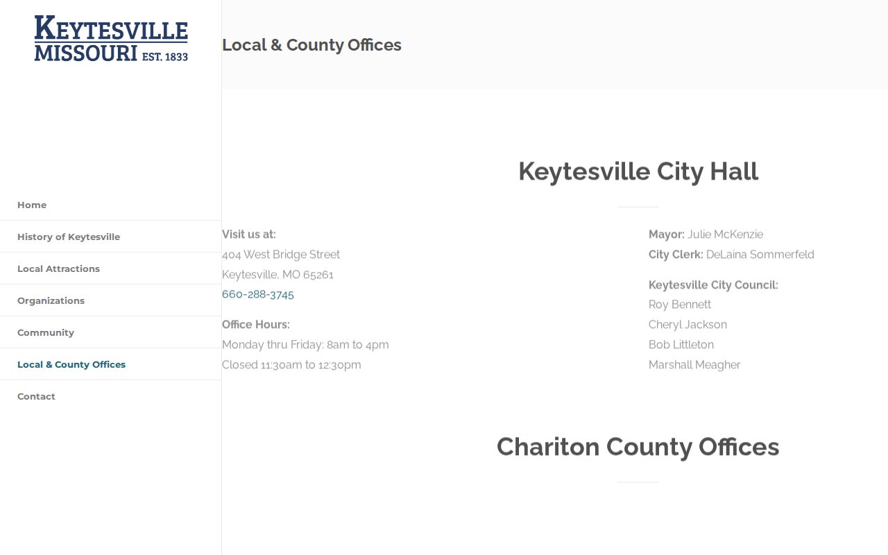 Keytesville official local and county office listing